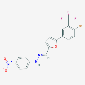 molecular formula C18H11BrF3N3O3 B400294 5-[4-Bromo-3-(trifluoromethyl)phenyl]-2-furaldehyde {4-nitrophenyl}hydrazone 