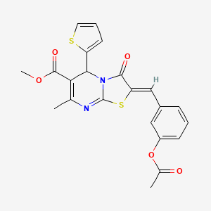 methyl (2Z)-2-[(3-acetyloxyphenyl)methylidene]-7-methyl-3-oxo-5-thiophen-2-yl-5H-[1,3]thiazolo[3,2-a]pyrimidine-6-carboxylate