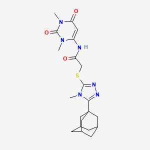 molecular formula C21H28N6O3S B4002979 2-[[5-(1-adamantyl)-4-methyl-1,2,4-triazol-3-yl]sulfanyl]-N-(1,3-dimethyl-2,6-dioxopyrimidin-4-yl)acetamide 