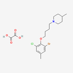 molecular formula C19H27BrClNO5 B4002991 1-[4-(2-Bromo-6-chloro-4-methylphenoxy)butyl]-4-methylpiperidine;oxalic acid 