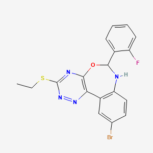 10-bromo-3-(ethylthio)-6-(2-fluorophenyl)-6,7-dihydro[1,2,4]triazino[5,6-d][3,1]benzoxazepine