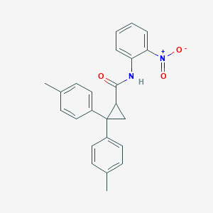 molecular formula C24H22N2O3 B400302 N-{2-nitrophenyl}-2,2-bis(4-methylphenyl)cyclopropanecarboxamide 