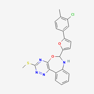 molecular formula C22H17ClN4O2S B4003027 6-[5-(3-chloro-4-methylphenyl)-2-furyl]-3-(methylthio)-6,7-dihydro[1,2,4]triazino[5,6-d][3,1]benzoxazepine 