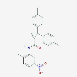 molecular formula C25H24N2O3 B400303 N-{5-nitro-2-methylphenyl}-2,2-bis(4-methylphenyl)cyclopropanecarboxamide 
