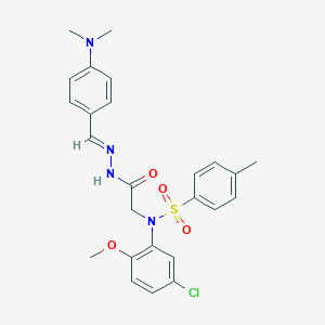 molecular formula C25H27ClN4O4S B400304 N-(5-chloro-2-methoxyphenyl)-N-(2-{2-[4-(dimethylamino)benzylidene]hydrazino}-2-oxoethyl)-4-methylbenzenesulfonamide 