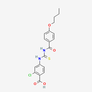 molecular formula C19H19ClN2O4S B4003056 4-({[(4-butoxybenzoyl)amino]carbonothioyl}amino)-2-chlorobenzoic acid 