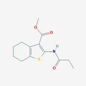 molecular formula C13H17NO3S B400312 Methyl 2-(propanoylamino)-4,5,6,7-tetrahydro-1-benzothiophene-3-carboxylate 