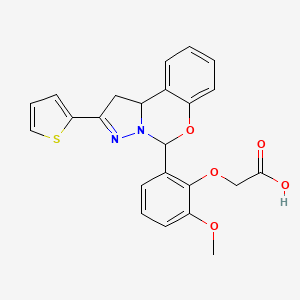 molecular formula C23H20N2O5S B4003120 2-{2-METHOXY-6-[2-(2-THIENYL)-1,10B-DIHYDROPYRAZOLO[1,5-C][1,3]BENZOXAZIN-5-YL]PHENOXY}ACETIC ACID 