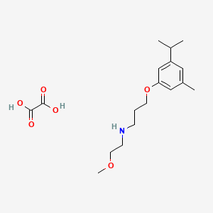 molecular formula C18H29NO6 B4003177 N-(2-methoxyethyl)-3-(3-methyl-5-propan-2-ylphenoxy)propan-1-amine;oxalic acid 