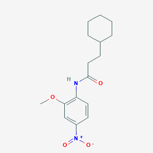 molecular formula C16H22N2O4 B4003182 3-cyclohexyl-N-(2-methoxy-4-nitrophenyl)propanamide 