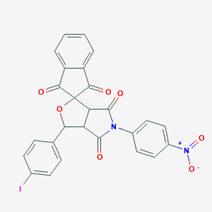 1-(4-iodophenyl)-5-(4-nitrophenyl)spiro[3a,6a-dihydro-1H-furo[3,4-c]pyrrole-3,2'-indene]-1',3',4,6-tetrone