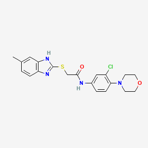 N-(3-chloro-4-morpholin-4-ylphenyl)-2-[(6-methyl-1H-benzimidazol-2-yl)sulfanyl]acetamide