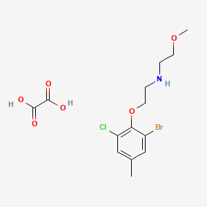 molecular formula C14H19BrClNO6 B4003281 N-[2-(2-bromo-6-chloro-4-methylphenoxy)ethyl]-2-methoxyethanamine;oxalic acid 