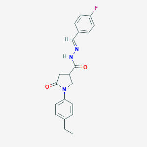molecular formula C20H20FN3O2 B400330 1-(4-ethylphenyl)-N'-(4-fluorobenzylidene)-5-oxo-3-pyrrolidinecarbohydrazide 