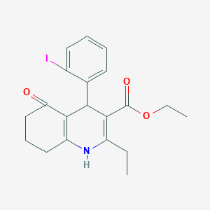 Ethyl 2-ethyl-4-(2-iodophenyl)-5-oxo-1,4,5,6,7,8-hexahydroquinoline-3-carboxylate