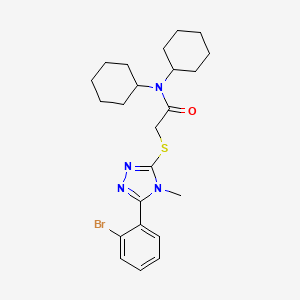 2-{[5-(2-bromophenyl)-4-methyl-4H-1,2,4-triazol-3-yl]thio}-N,N-dicyclohexylacetamide