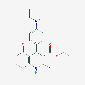 molecular formula C24H32N2O3 B400339 Ethyl 4-[4-(diethylamino)phenyl]-2-ethyl-5-oxo-1,4,5,6,7,8-hexahydroquinoline-3-carboxylate 