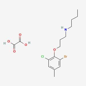 molecular formula C16H23BrClNO5 B4003392 N-[3-(2-bromo-6-chloro-4-methylphenoxy)propyl]butan-1-amine;oxalic acid 