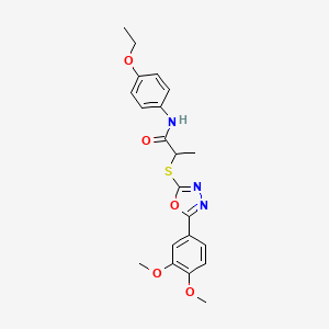 2-{[5-(3,4-dimethoxyphenyl)-1,3,4-oxadiazol-2-yl]sulfanyl}-N-(4-ethoxyphenyl)propanamide