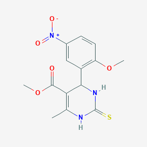 molecular formula C14H15N3O5S B4003418 methyl 4-(2-methoxy-5-nitrophenyl)-6-methyl-2-sulfanylidene-3,4-dihydro-1H-pyrimidine-5-carboxylate 