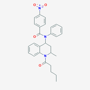 molecular formula C28H29N3O4 B400342 4-nitro-N-(2-methyl-1-pentanoyl-1,2,3,4-tetrahydroquinolin-4-yl)-N-phenylbenzamide CAS No. 300804-80-2