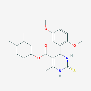 molecular formula C22H30N2O4S B400344 3,4-Dimethylcyclohexyl 4-(2,5-dimethoxyphenyl)-6-methyl-2-thioxo-1,2,3,4-tetrahydropyrimidine-5-carboxylate 
