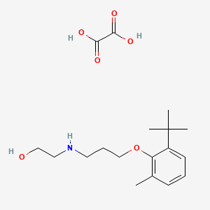 molecular formula C18H29NO6 B4003466 2-{[3-(2-tert-butyl-6-methylphenoxy)propyl]amino}ethanol ethanedioate (salt) 