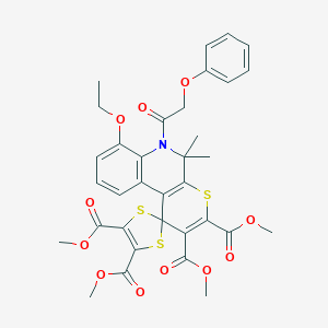 Tetramethyl 7'-ethoxy-5',5'-dimethyl-6'-(phenoxyacetyl)-5',6'-dihydrospiro[1,3-dithiole-2,1'-thiopyrano[2,3-c]quinoline]-2',3',4,5-tetracarboxylate