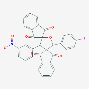 molecular formula C32H18INO7 B400348 2-(4-iodophenyl)-4-(3-nitrophenyl)-dispiro[1H-indene-2,3'-tetrahydrofuran-5',2''-(1''H)-indene]-1,1'',3,3''(2H,2''H)-tetrone 
