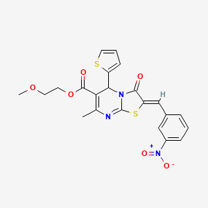 2-methoxyethyl (2Z)-7-methyl-2-[(3-nitrophenyl)methylidene]-3-oxo-5-thiophen-2-yl-5H-[1,3]thiazolo[3,2-a]pyrimidine-6-carboxylate