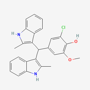 4-[bis(2-methyl-1H-indol-3-yl)methyl]-2-chloro-6-methoxyphenol