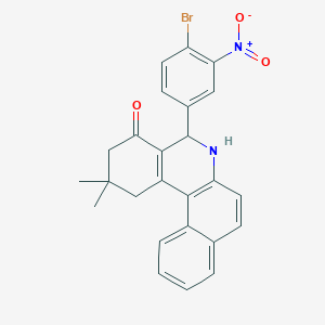 molecular formula C25H21BrN2O3 B400368 5-(4-bromo-3-nitrophenyl)-2,2-dimethyl-2,3,5,6-tetrahydrobenzo[a]phenanthridin-4(1H)-one 