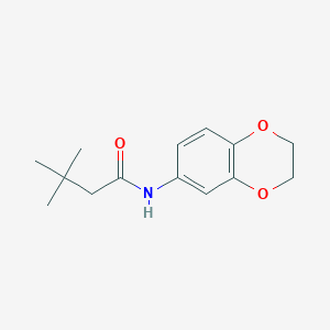 molecular formula C14H19NO3 B4003772 N-(2,3-dihydro-1,4-benzodioxin-6-yl)-3,3-dimethylbutanamide 