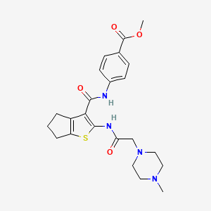 methyl 4-{[(2-{[(4-methyl-1-piperazinyl)acetyl]amino}-5,6-dihydro-4H-cyclopenta[b]thien-3-yl)carbonyl]amino}benzoate