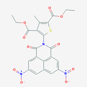 molecular formula C23H17N3O10S B400388 diethyl 5-(5,8-bisnitro-1,3-dioxo-1H-benzo[de]isoquinolin-2(3H)-yl)-3-methylthiophene-2,4-dicarboxylate 