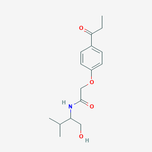 molecular formula C16H23NO4 B4003952 N-[1-(hydroxymethyl)-2-methylpropyl]-2-(4-propionylphenoxy)acetamide 