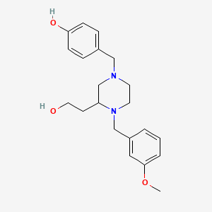 molecular formula C21H28N2O3 B4003995 4-{[3-(2-hydroxyethyl)-4-(3-methoxybenzyl)-1-piperazinyl]methyl}phenol 