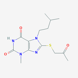 7-isopentyl-3-methyl-8-((2-oxopropyl)thio)-1H-purine-2,6(3H,7H)-dione
