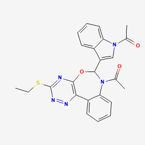 molecular formula C24H21N5O3S B4004040 7-acetyl-6-(1-acetyl-1H-indol-3-yl)-3-(ethylthio)-6,7-dihydro[1,2,4]triazino[5,6-d][3,1]benzoxazepine 