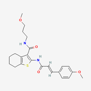 molecular formula C23H28N2O4S B4004058 2-{[3-(4-methoxyphenyl)acryloyl]amino}-N-(3-methoxypropyl)-4,5,6,7-tetrahydro-1-benzothiophene-3-carboxamide 