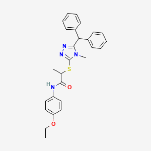 2-{[5-(diphenylmethyl)-4-methyl-4H-1,2,4-triazol-3-yl]sulfanyl}-N-(4-ethoxyphenyl)propanamide