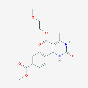 molecular formula C17H20N2O6 B4004106 2-Methoxyethyl 4-[4-(methoxycarbonyl)phenyl]-6-methyl-2-oxo-1,2,3,4-tetrahydropyrimidine-5-carboxylate 