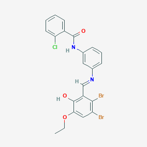 2-chloro-N-{3-[(2,3-dibromo-5-ethoxy-6-hydroxybenzylidene)amino]phenyl}benzamide