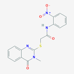 molecular formula C17H14N4O4S B4004129 2-[(3-methyl-4-oxo-3,4-dihydro-2-quinazolinyl)thio]-N-(2-nitrophenyl)acetamide 