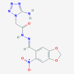 molecular formula C11H10N8O5 B400420 2-(5-amino-1H-tetraazol-1-yl)-N'-({6-nitro-1,3-benzodioxol-5-yl}methylene)acetohydrazide 