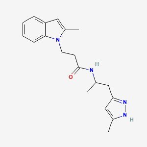 3-(2-methylindol-1-yl)-N-[1-(5-methyl-1H-pyrazol-3-yl)propan-2-yl]propanamide