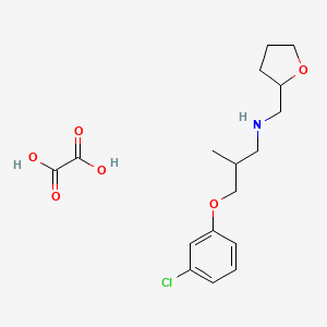 molecular formula C17H24ClNO6 B4004259 3-(3-chlorophenoxy)-2-methyl-N-(oxolan-2-ylmethyl)propan-1-amine;oxalic acid 