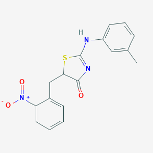 molecular formula C17H15N3O3S B400427 2-(3-methylanilino)-5-[(2-nitrophenyl)methyl]-1,3-thiazol-4-one 