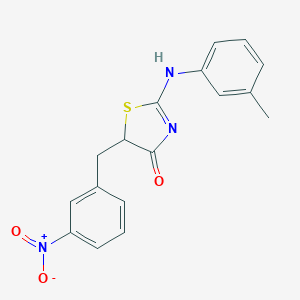 molecular formula C17H15N3O3S B400428 2-(3-methylanilino)-5-[(3-nitrophenyl)methyl]-1,3-thiazol-4-one 