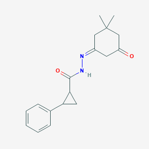 molecular formula C18H22N2O2 B400431 N'-(3,3-dimethyl-5-oxocyclohexylidene)-2-phenylcyclopropanecarbohydrazide 